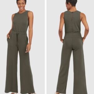 SPANX Green Jumpsuit with Wide-Leg Silhouette and Tie Waist
